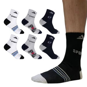 Kit 6 Pares Meia Altomax Cano Longo Alto 39 ao 43 Masculino