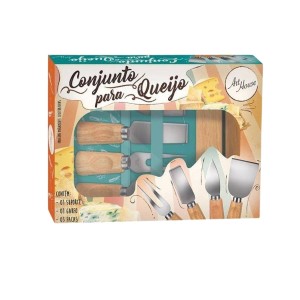 Conjunto para Queijo com 4 Peças Magnético Art House