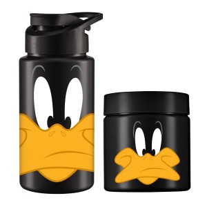 Kit Pote Organizador e Squeeze do Patolino dos  Looney Tunes