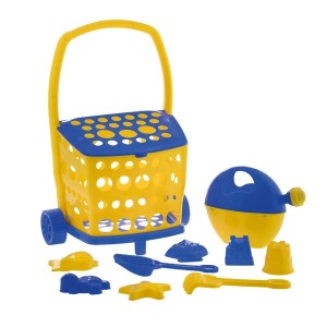 Carrinho Leva e Traz c/ 10 Peças p/ Brincar Jardim Praia Masculino