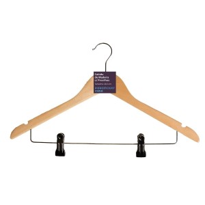 Cabide de Madeira com Presilhas 44,5x26x1,2cm da Paramount