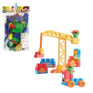 Brinquedo Blocos De Construção Com Guindaste 55 Peças Tchuco
