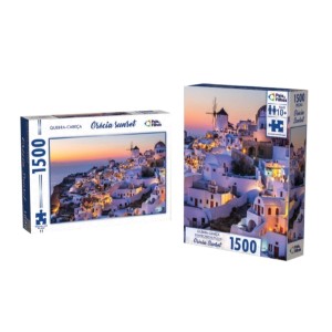 Quebra-Cabeças Grécia Pôr-Do-Sol 1500 Peças Pais & Filhos