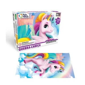 Quebra-Cabeças Rainbow Unicórnio 150 Peças Pais & Filhos
