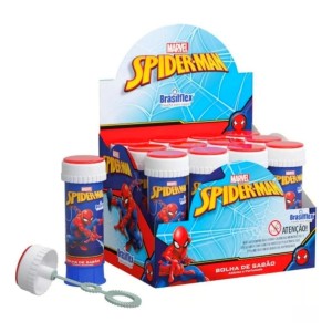 Lança Bolhas 60mL Homem Aranha Com Jogo Pais & Filhos
