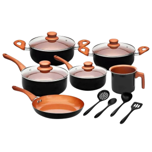 Jogo Panelas Antiaderente Aluminio Ceramica Vegas 10 Peças