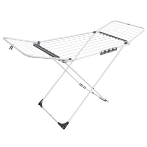Varal de Chão Branco Alumínio Suporta 17kg Compacto e Leve