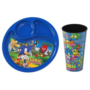 Kit Alimentação com Prato com Divisórias + Copo Sonic 500ml