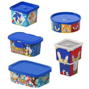 Kit 5 Potes Organizadores Multiuso Sonic Diversos Tamanhos