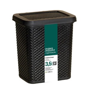 Lixeira Línea com Pedal de 3,5 litros Preta  da Paramount