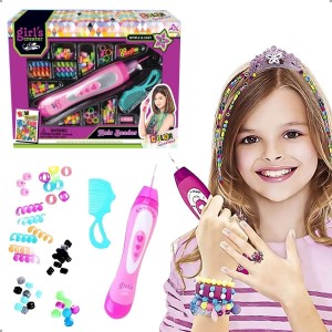 Brinquedo Menina Kit de Miçangas para Cabelo Trança Penteado