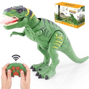 Dinossauro Tiranossauro Rex com Controle Remoto Anda Solta Fumaça Som Luz